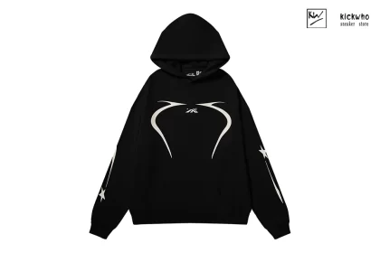 HELLSTAR Printing Hoodie Black