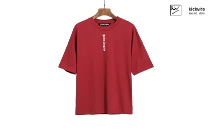 Palm Angels Vertical Sanskrit Letter T-Shirt Red