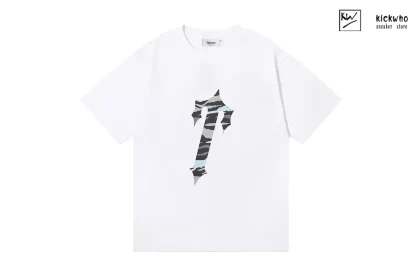 Trapstar Blue Camouflage Big "T"T-Shirt White