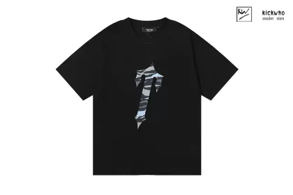 Trapstar Blue Camouflage Big "T"T-Shirt Black
