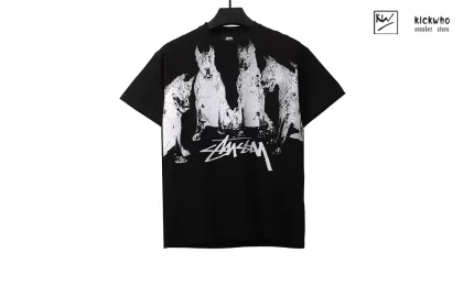Stussy Doberman Print T-shirt Black