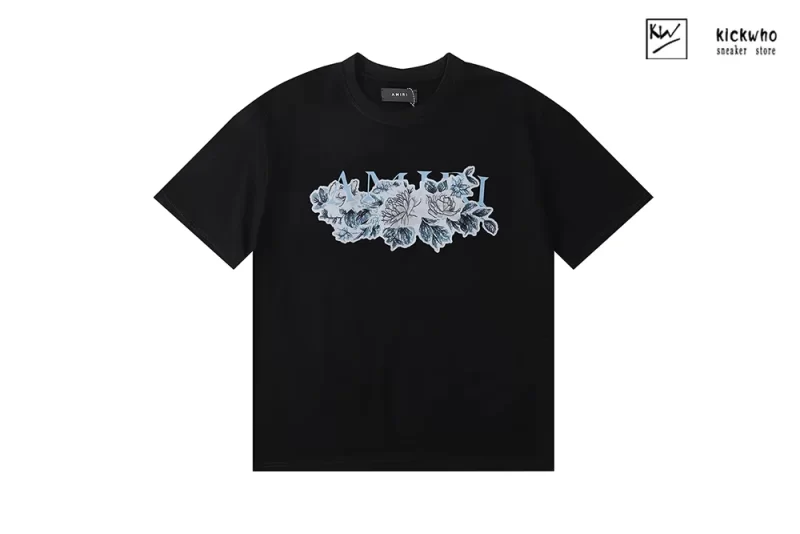 Amiri Flower Printing T-Shirt Black