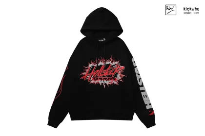 HELLSTAR Flame Letter Hoodie Black