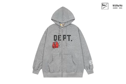 GALLERY DEPT Boxing Glove Zippered Hoodie Grey