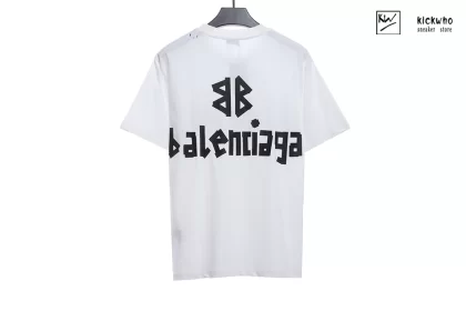 Balenciaga BB White black tape T-shirt