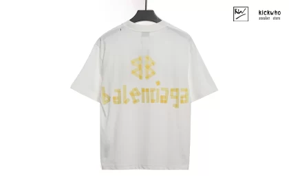 Balenciaga BB White yellow tape T-shirt