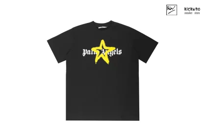 Palm Angels Five Pointed Star Graffiti T-Shirt Yellow