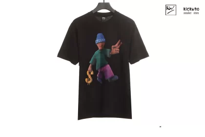 Stussy image T-shirt Black