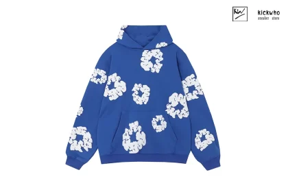 DENIM TEARS Printing Suit Hoodie Blue