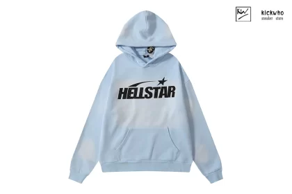 HELLSTAR Side Goddess Big Logo Hoodie Blue