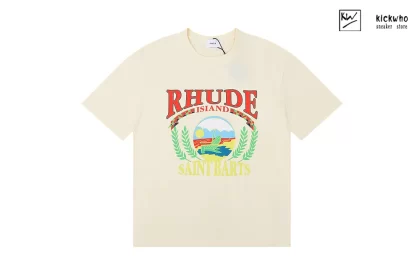 Rhude SAINT BARTS T-Shirt Beige