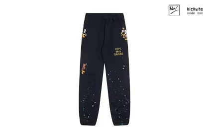 GALLERY DEPT Splash ink Letter Pants Black