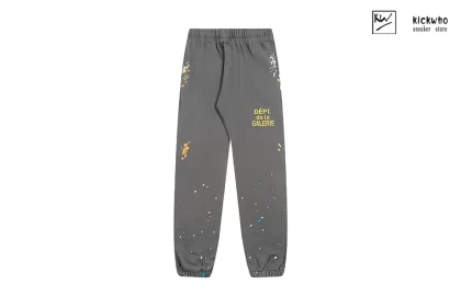 GALLERY DEPT Splash ink Letter Pants Dark gray