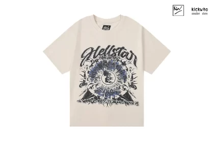 HELLSTAR Side Faced Goddess T-Shirt Beige