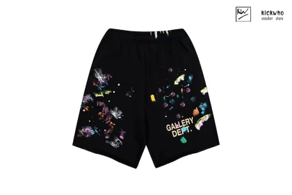 GALLERY DEPT Speckled ink Letters Shorts Black