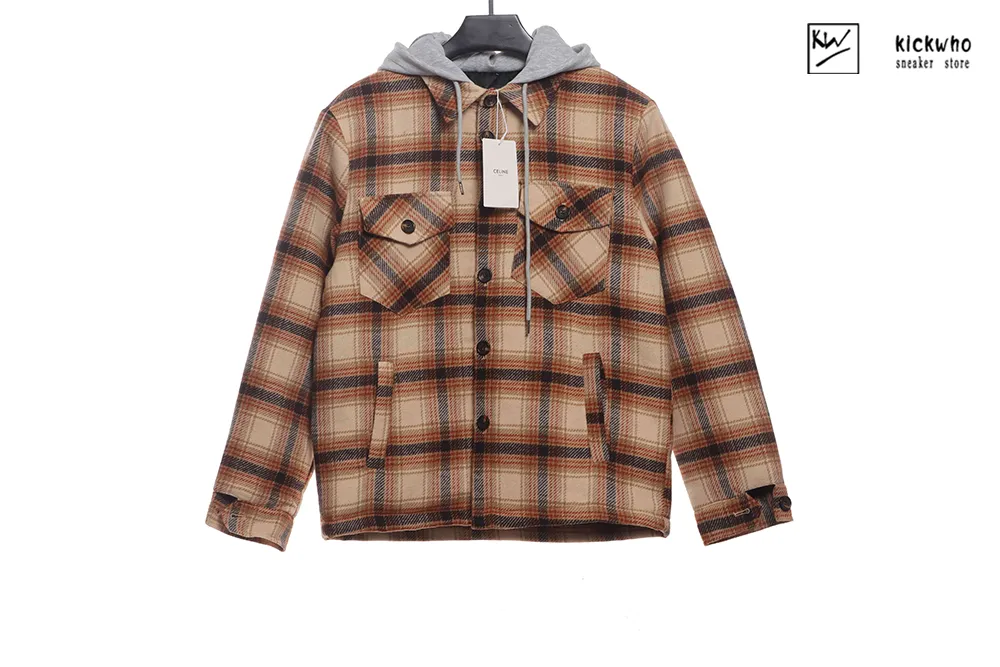 Celine Checkered Hooded shirt