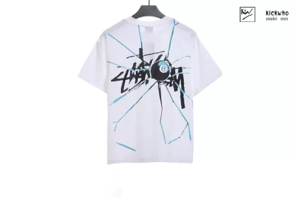 Stussy Speckle Black 8 T-shirt White