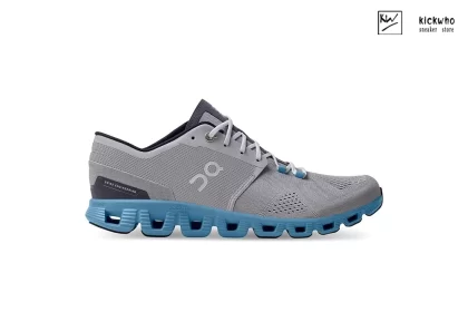 On Running Cloud X Alloy Grey Niagara Blue