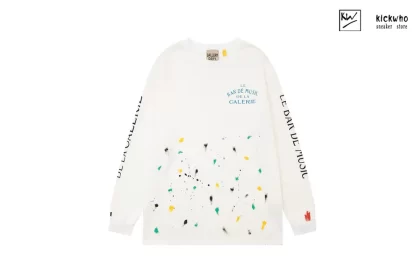 GALLERY DEPT Colored Letter Embroidery Crewneck White