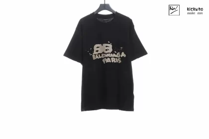Balenciaga Hand Drawn Bb T-shirt Black