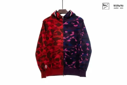Bape Camo Zip Hoodie(Purple/Red)
