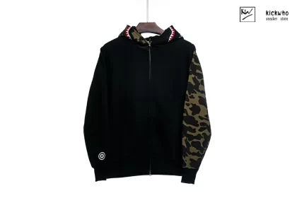 Bape Black ZIP HOODIE(Half Camo)