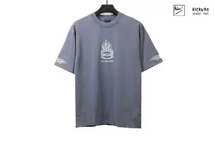 Balenciaga Flame Double Ring T-shirt Blue