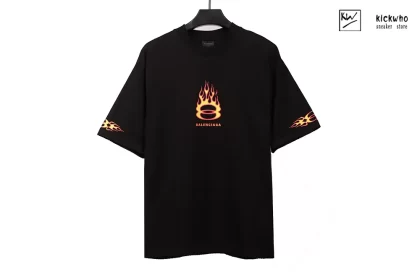 Balenciaga Flame Double Ring T-shirt Black