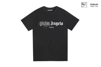 Palm Angels Spray Paint Letters T-Shirt Black gray