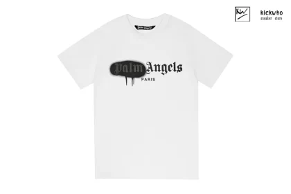Palm Angels Spray Paint Letters T-Shirt White and Black