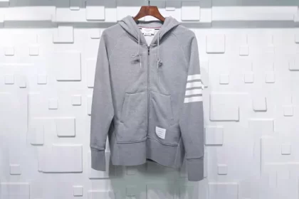 Thom Browne Zip Hoodie Grey