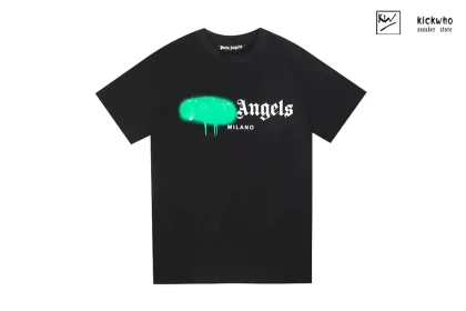 Palm Angels Spray Paint Letters T-Shirt Black Green