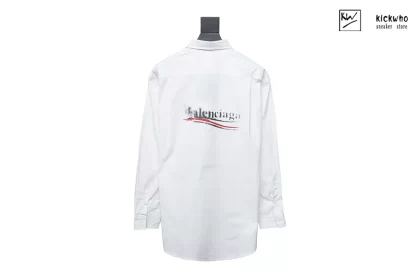Balenciaga Fuzzy Cola Long Sleeved Shirt White