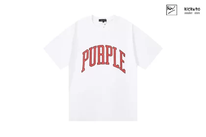 Purple Brand Orange Curved Logo T-Shirt White