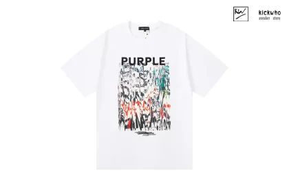 Purple Brand Painted Letters T-Shirt White