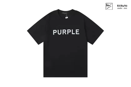 Purple Brand Letter Printing T-Shirt Black