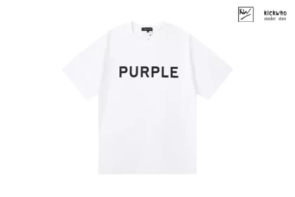 Purple Brand Letter Printing T-Shirt White