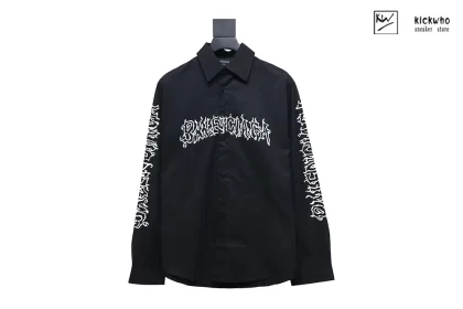 Balenciaga Fire Totem Long Sleeved Shirt Black